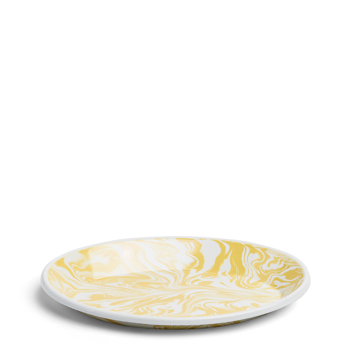 Marble Oval Plate Yellow Enamel 