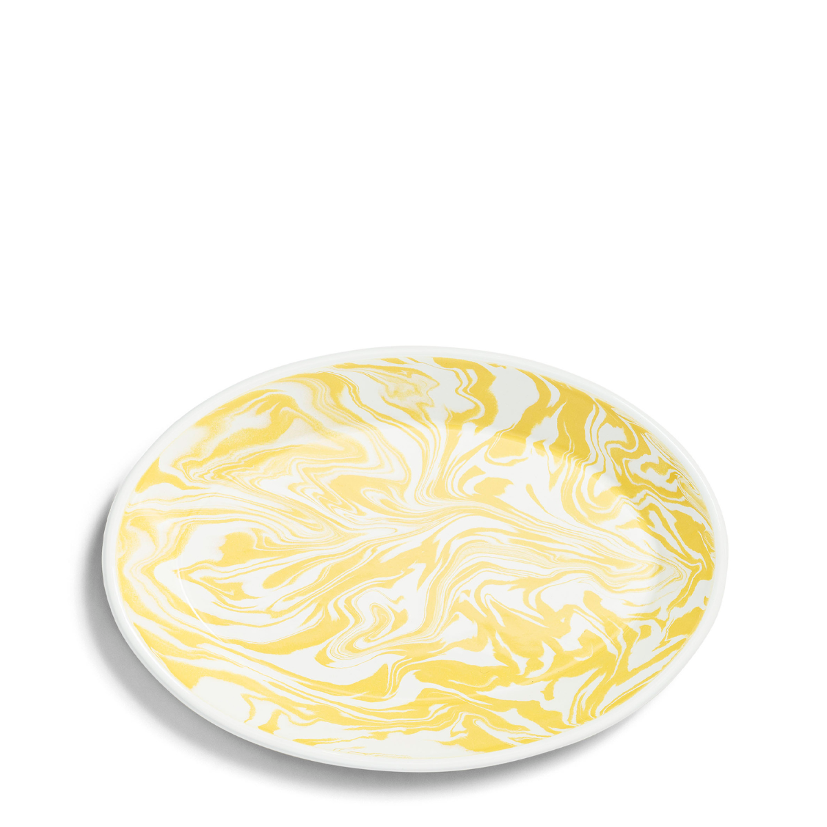 Marble Oval Plate Yellow Enamel