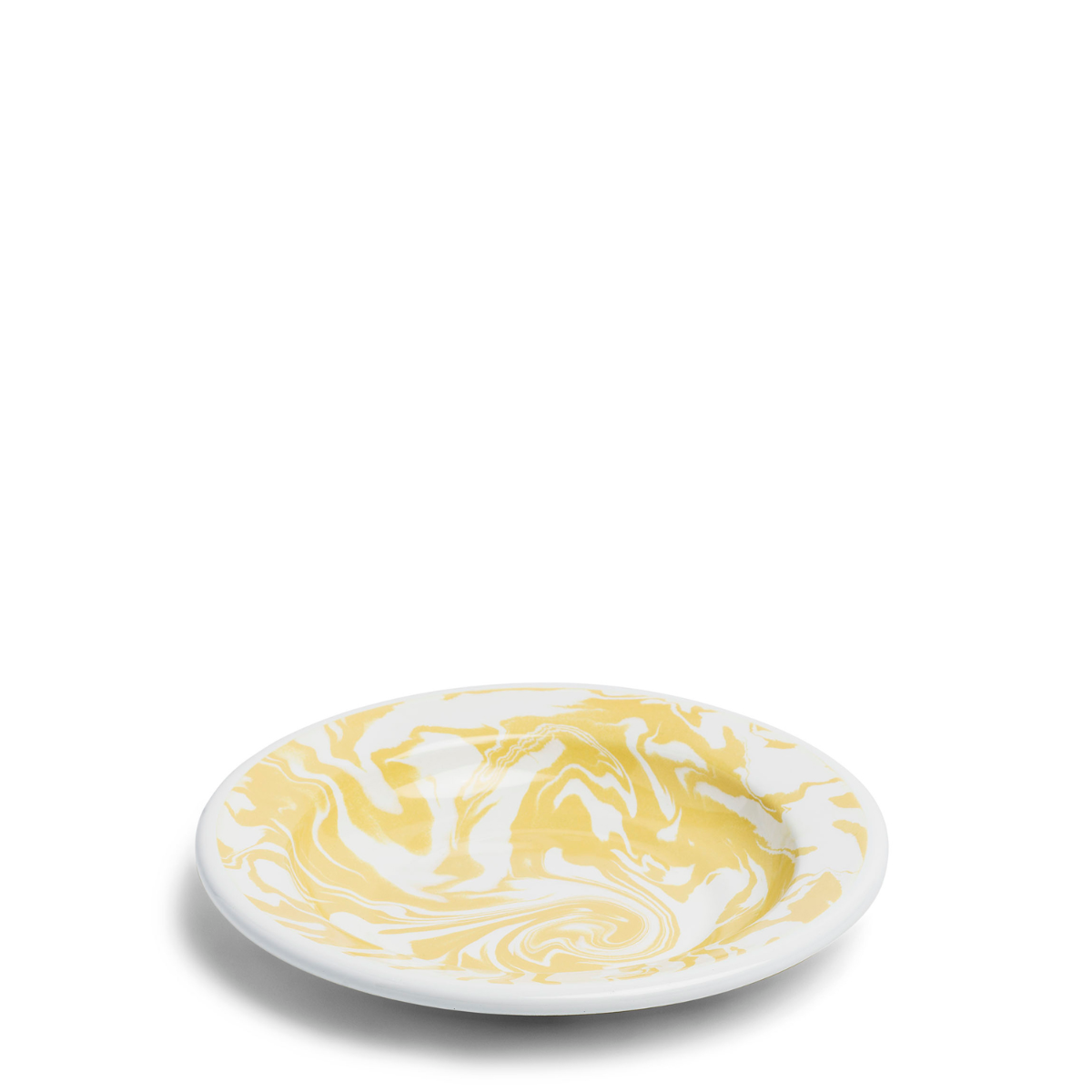Marble Deep Plate Yellow Enamel 