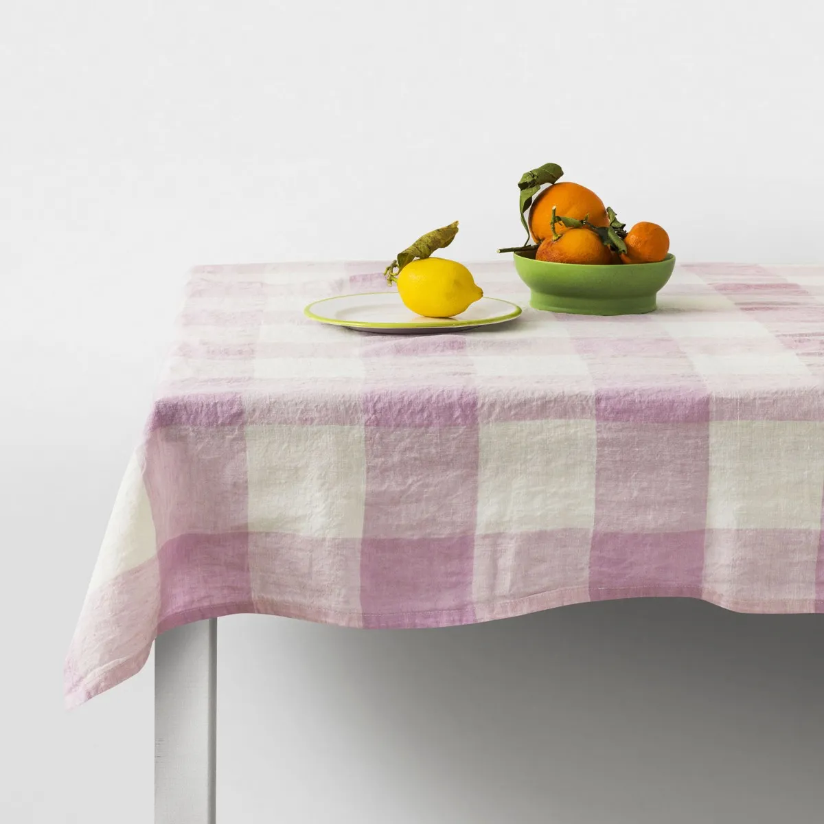 Lilac and White Check Tablecloth