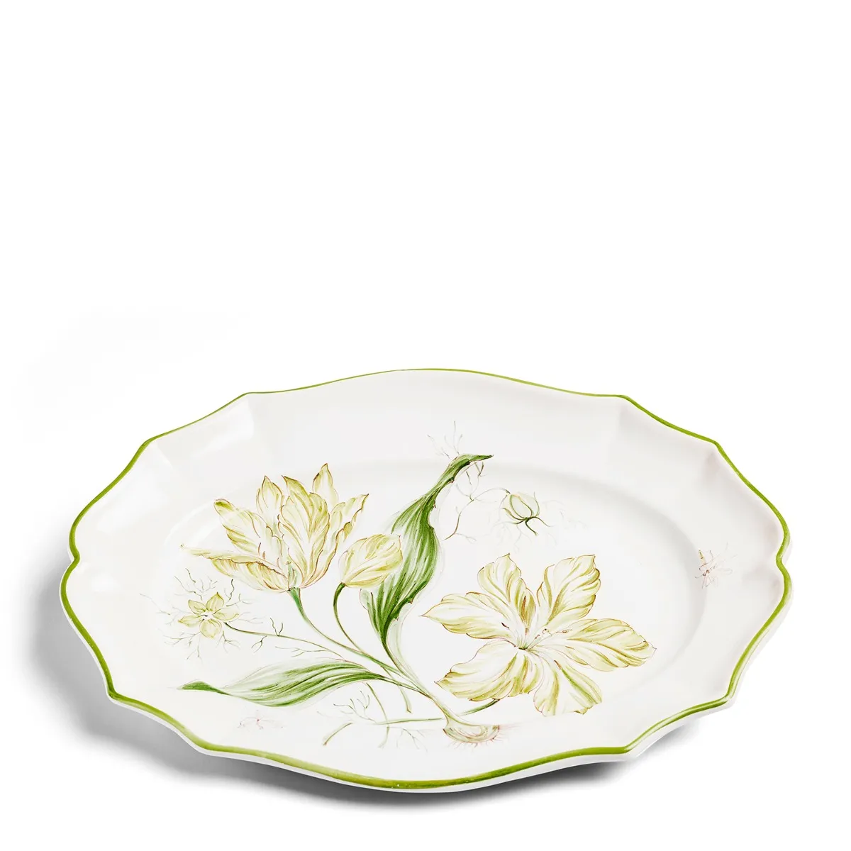 Daylesford x Colefax Quince Garden Serving Plate With Green Tulips