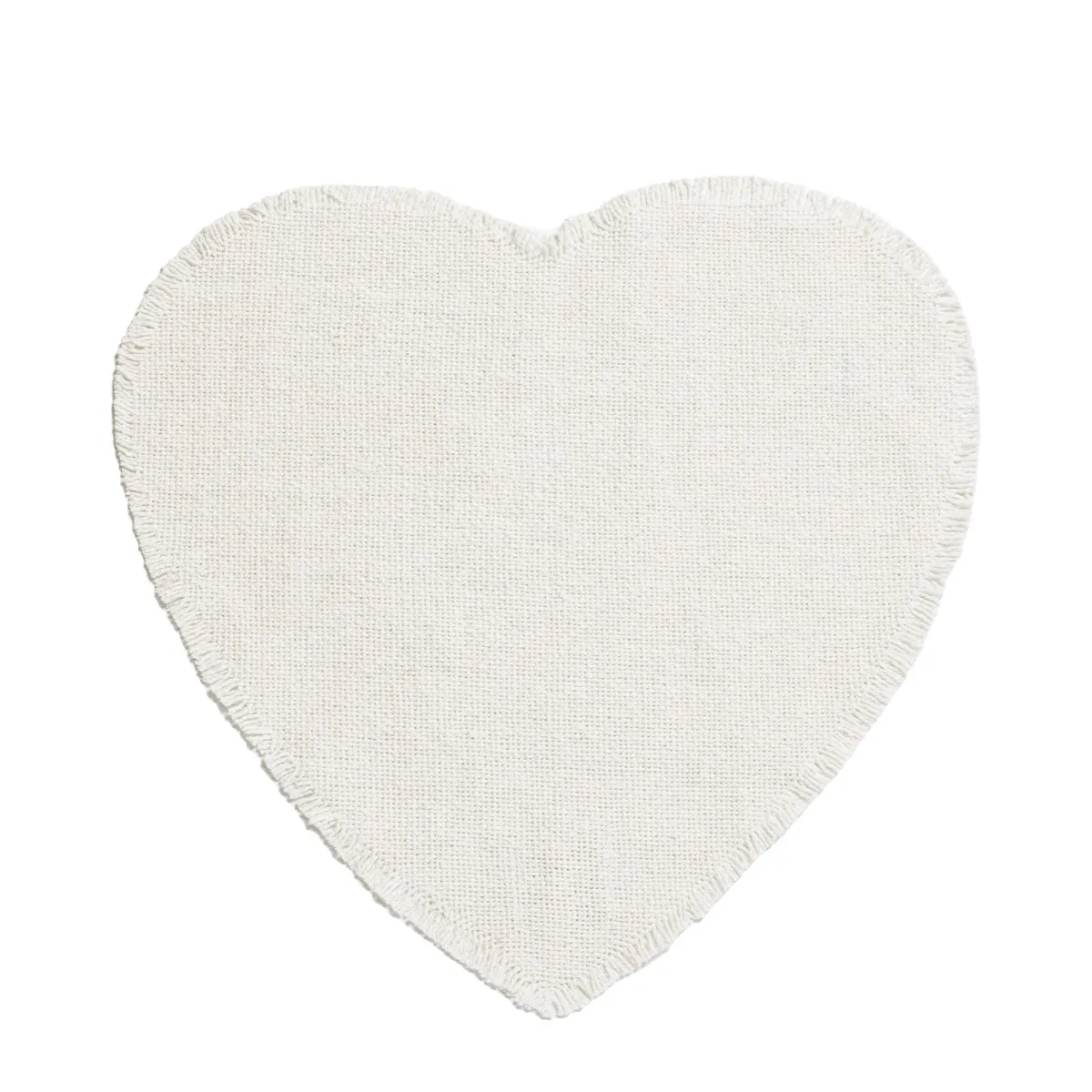 White Linen Heart Placemat 