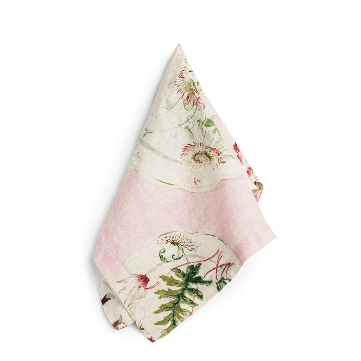 Daylesford X Colefax Quince Garden Napkin in Pink with Passion Flower