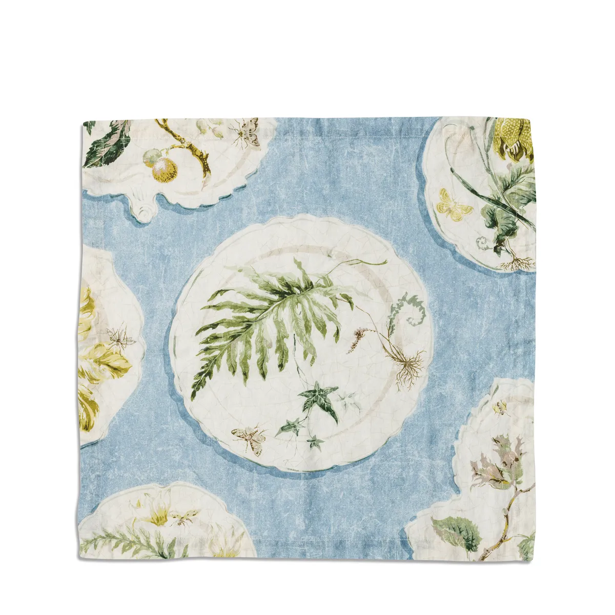 Daylesford X Colefax Quince Garden Napkin in Blue with Fern 