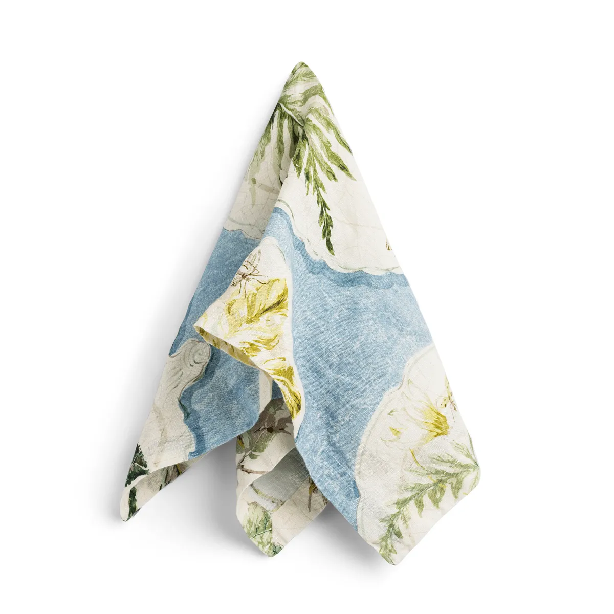 Daylesford X Colefax Quince Garden Napkin in Blue with Fern