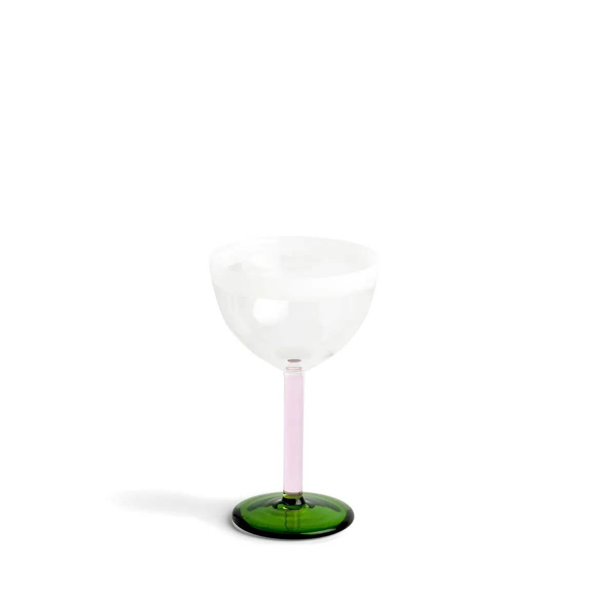 Joni Cocktail Glass White & Green 