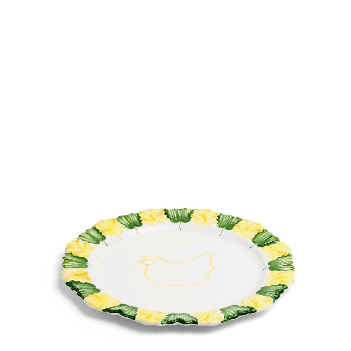 Combs Hen Dinner Plate Yellow & Green 