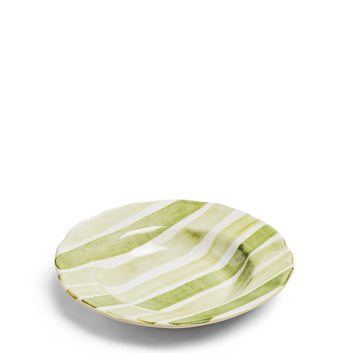 Circus Stripe Green Shallow Bowl 