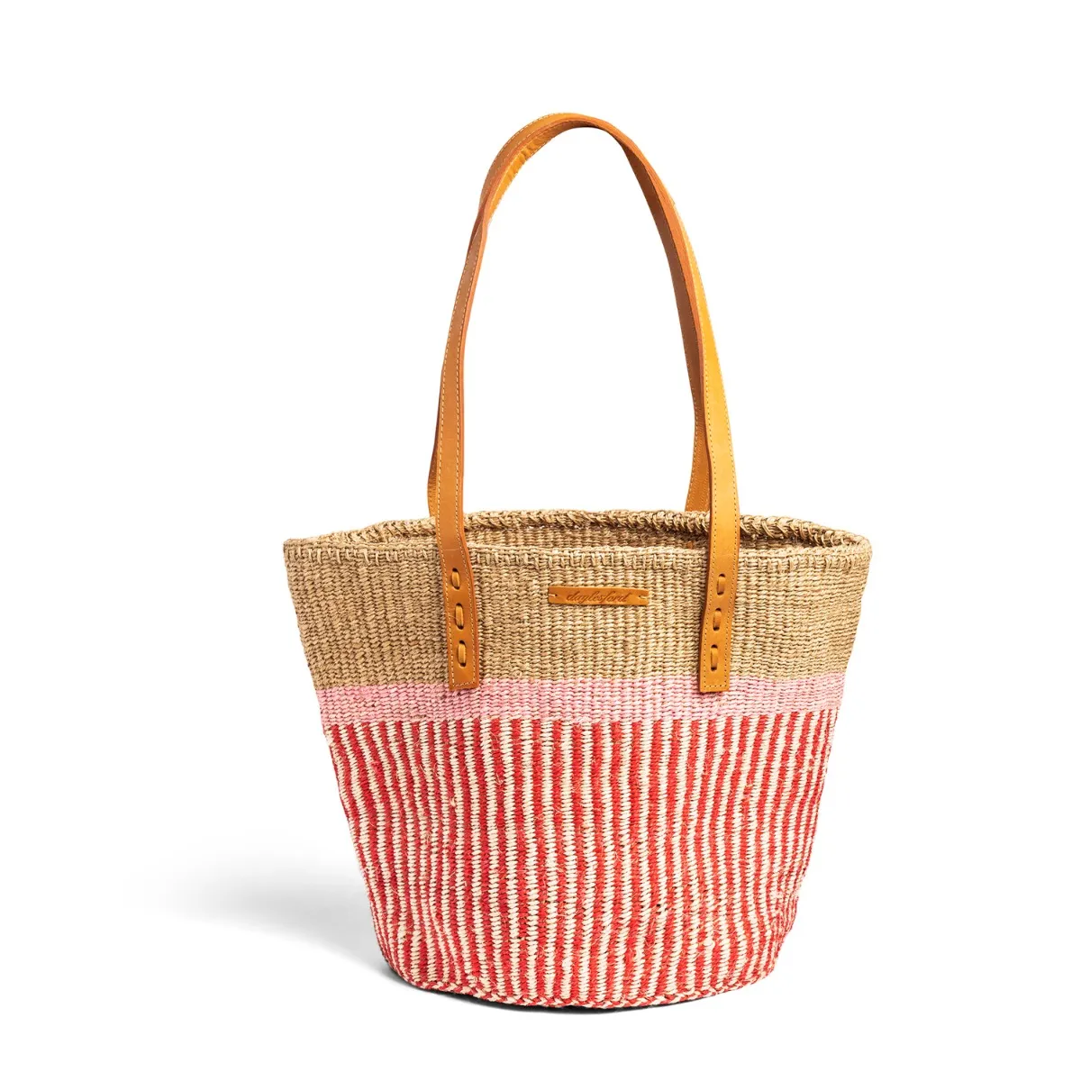 Natural Sisal Tote Bag Pink 