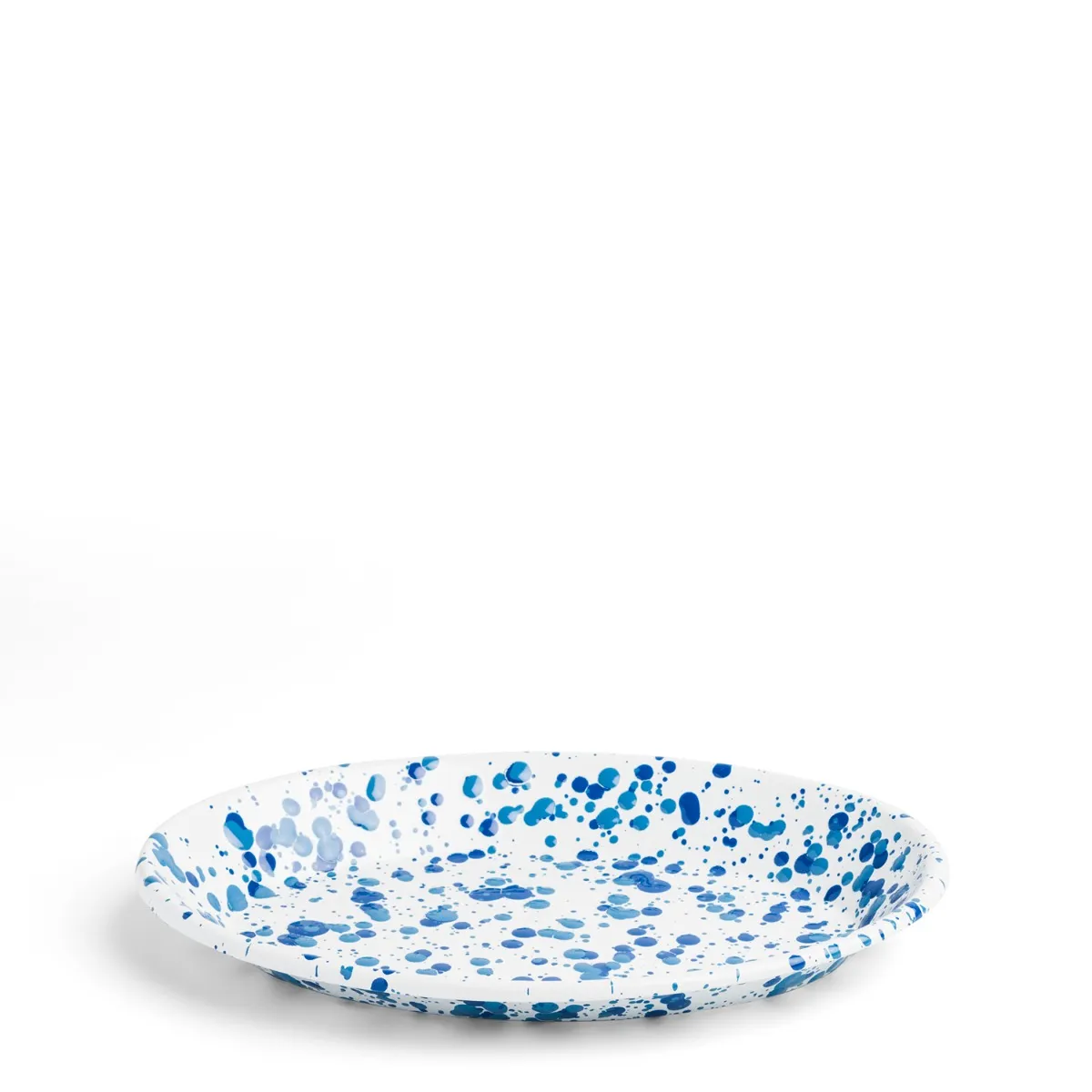 Splatter Oval Dish Blue Enamel 