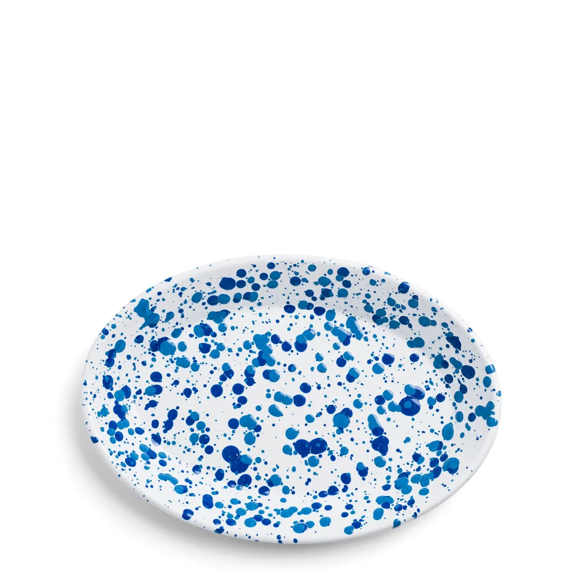 Splatter Oval Dish Blue Enamel