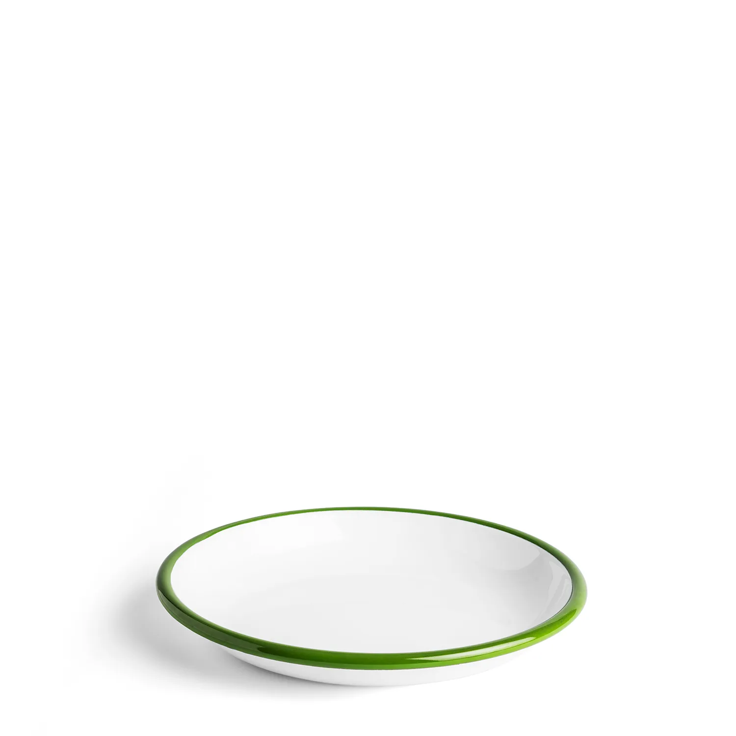 White & Green Enamel Bowl 