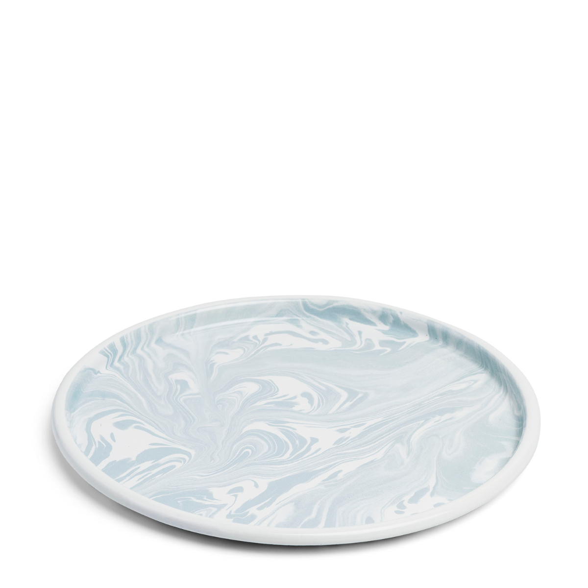 Marble Tray Plate Blue Enamel 