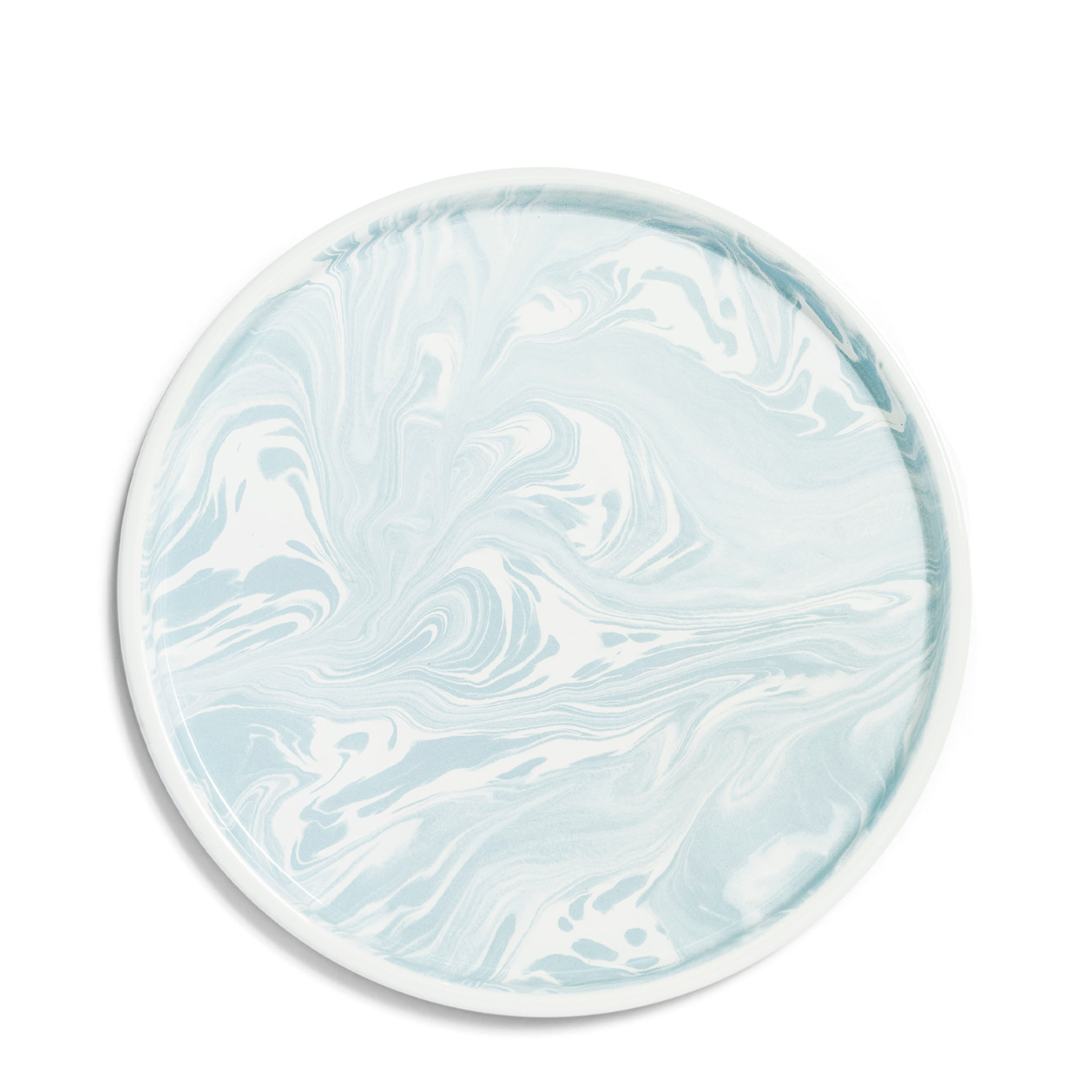 Marble Tray Plate Blue Enamel