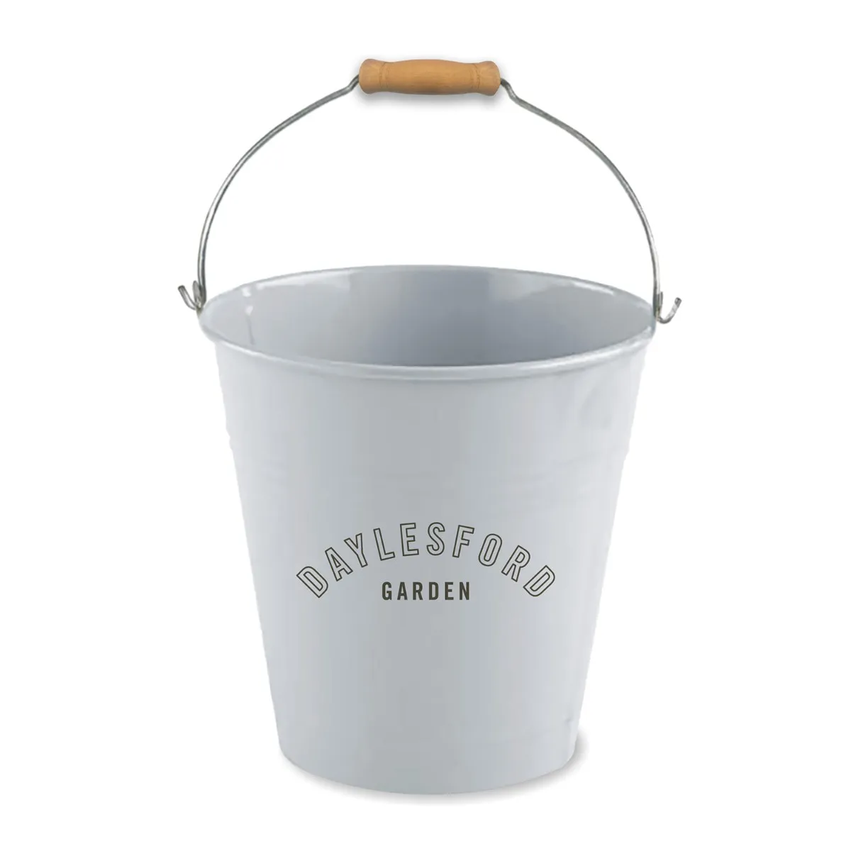 Metal Bucket with Wooden Handle 