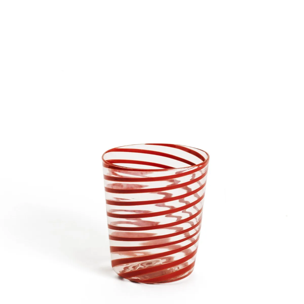 Murano Red Spiral Stripe Glass 