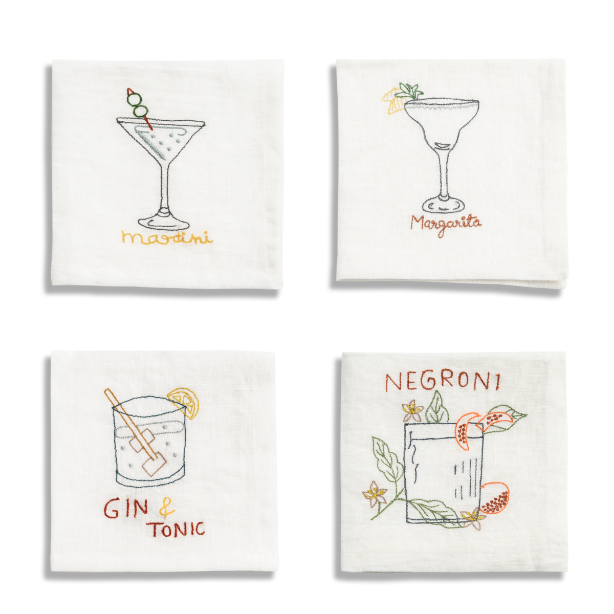 Linen Cocktail Napkin Set 