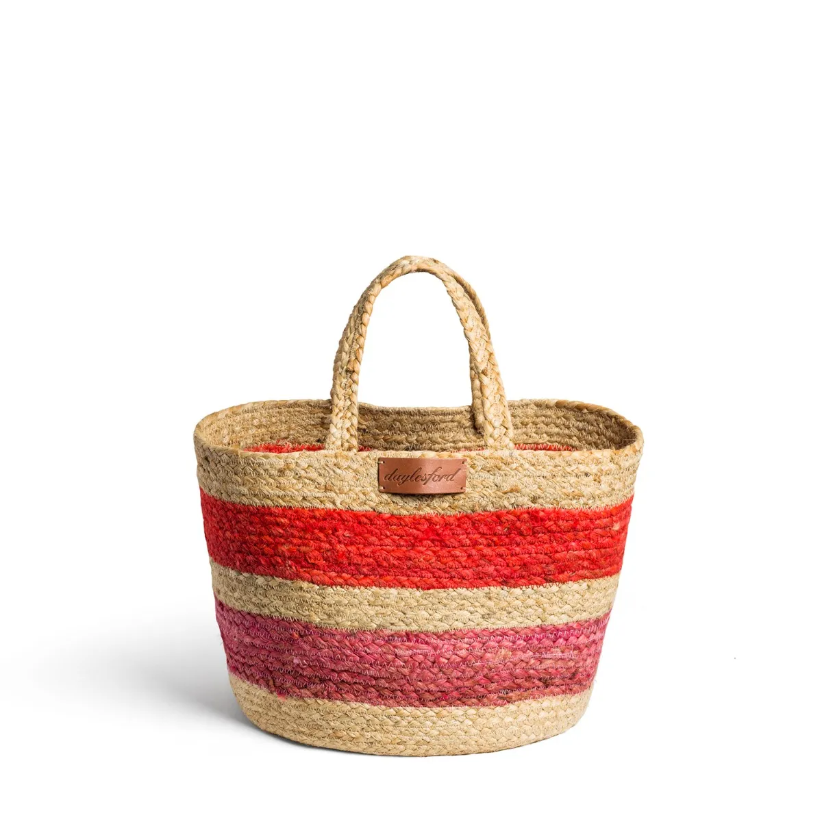 Wide Stripe Basket Bag Pink 