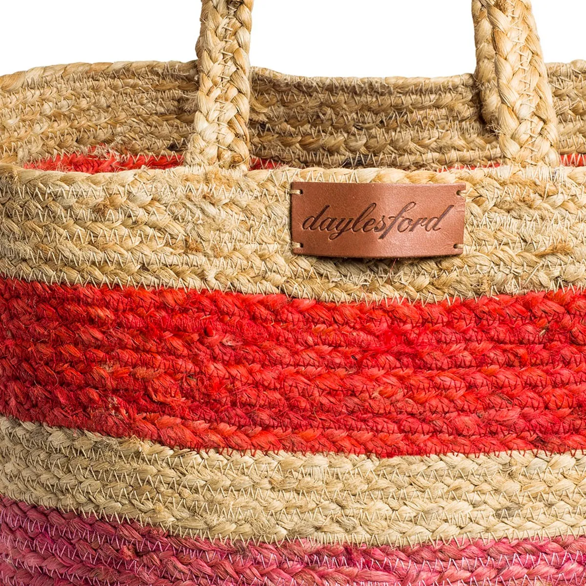 Wide Stripe Basket Bag Pink
