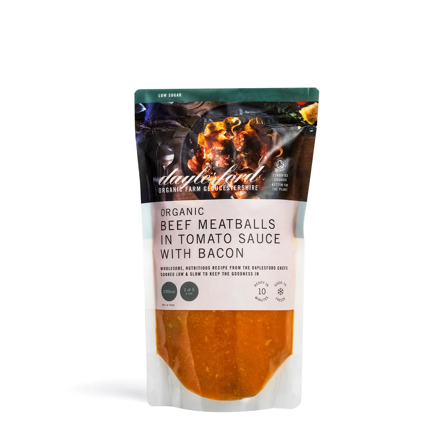 Organic Beef Meatballs with Tomato & Smoked Bacon 