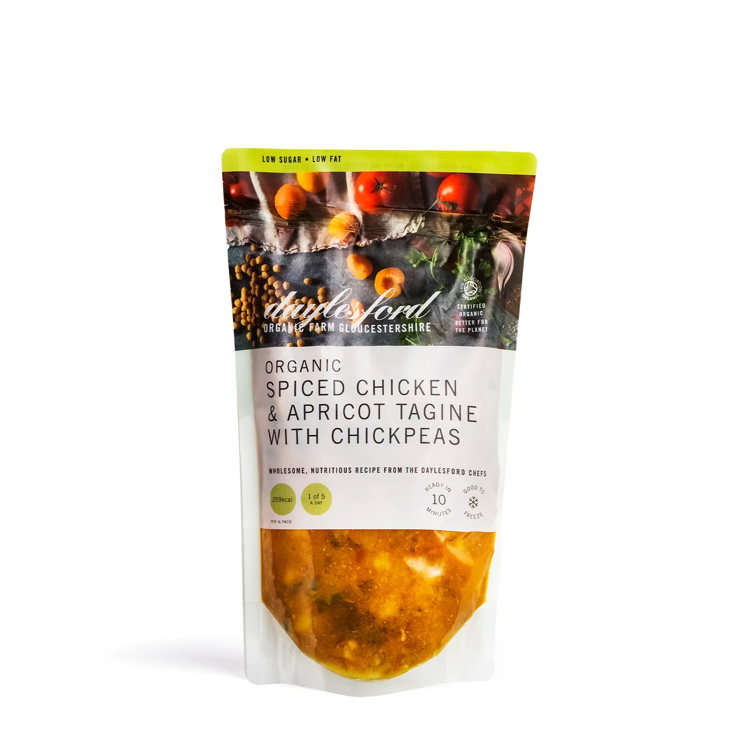 Organic Spiced Chicken Tagine with Apricots & Chickpeas 