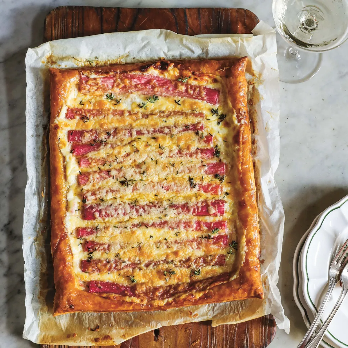 Rhubarb & Cheddar Tart - A Guest Recipe by Skye McAlpine 