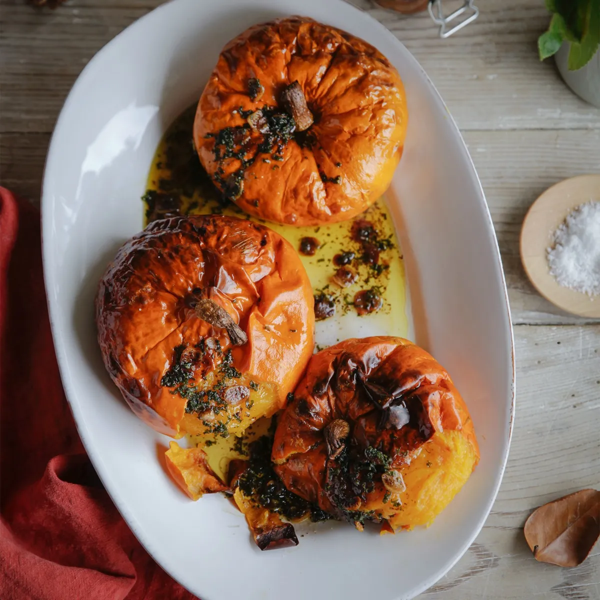 Whole Baked Heritage Squash with Garlic & Sage Butter 