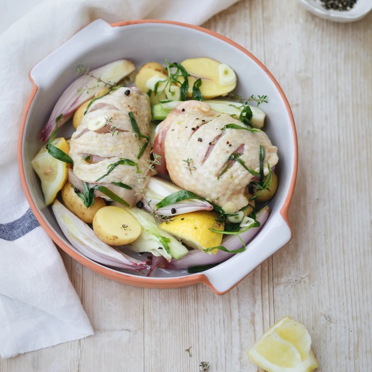 Farmhouse Chicken Thighs with Fennel, Tarragon & Thyme
