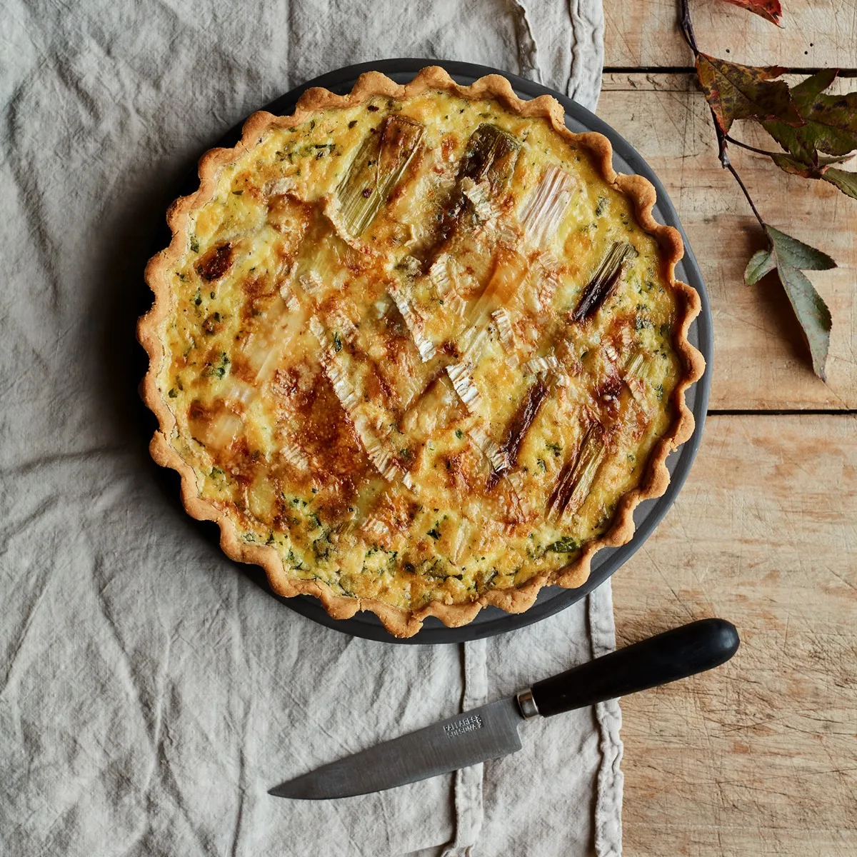 Leek & Cheese Tart with Truffled Brie 