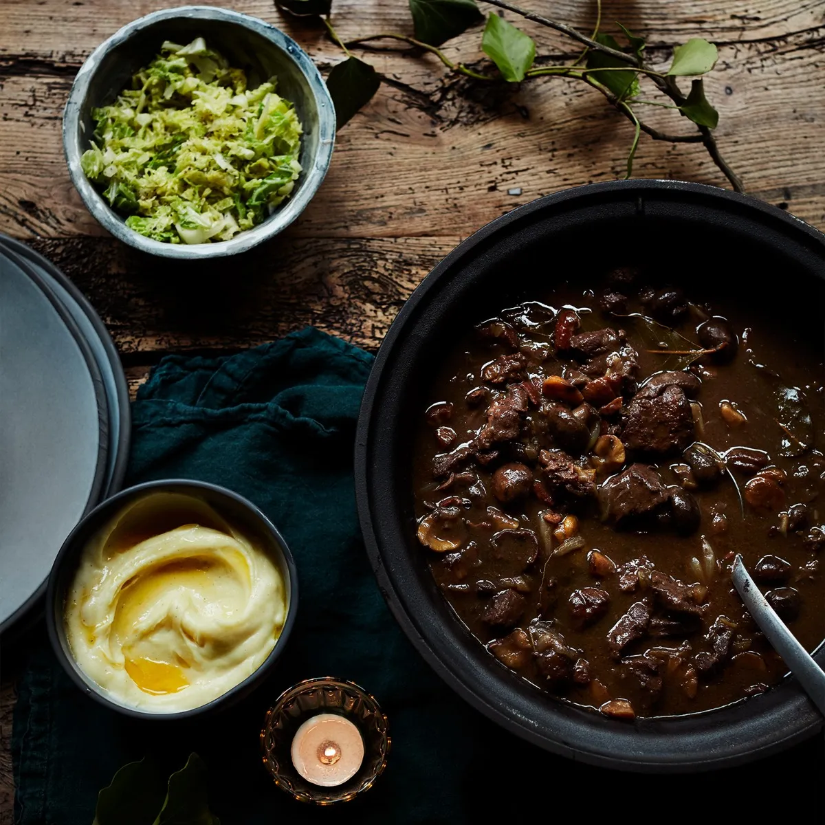 Venison, Port & Bay Casserole 