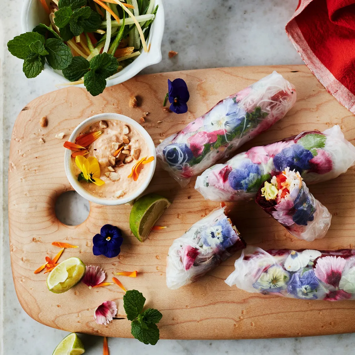Market Garden Summer Rolls with Kimchi Mayonnaise 