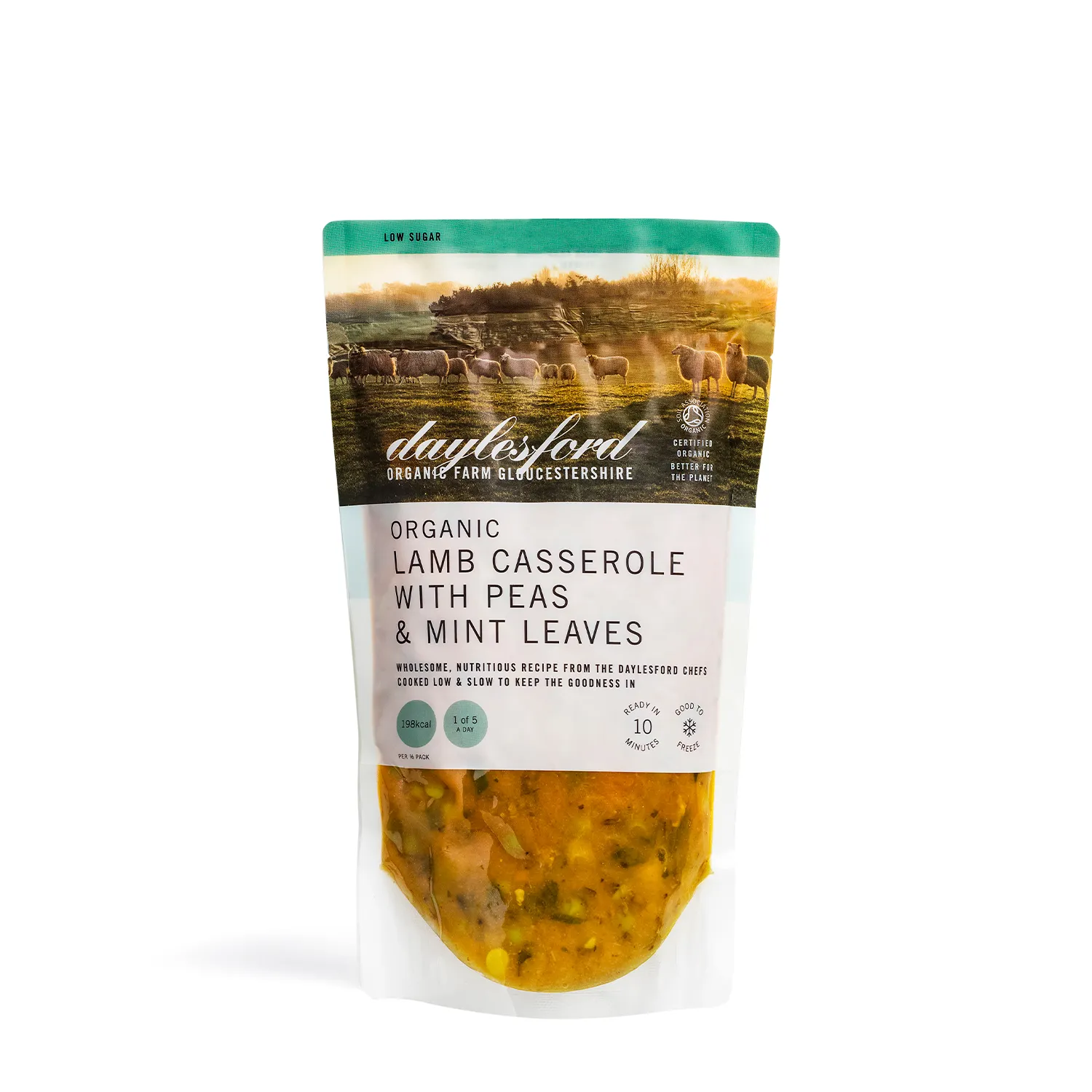 Organic Lamb Casserole with Peas & Mint Leaves 
