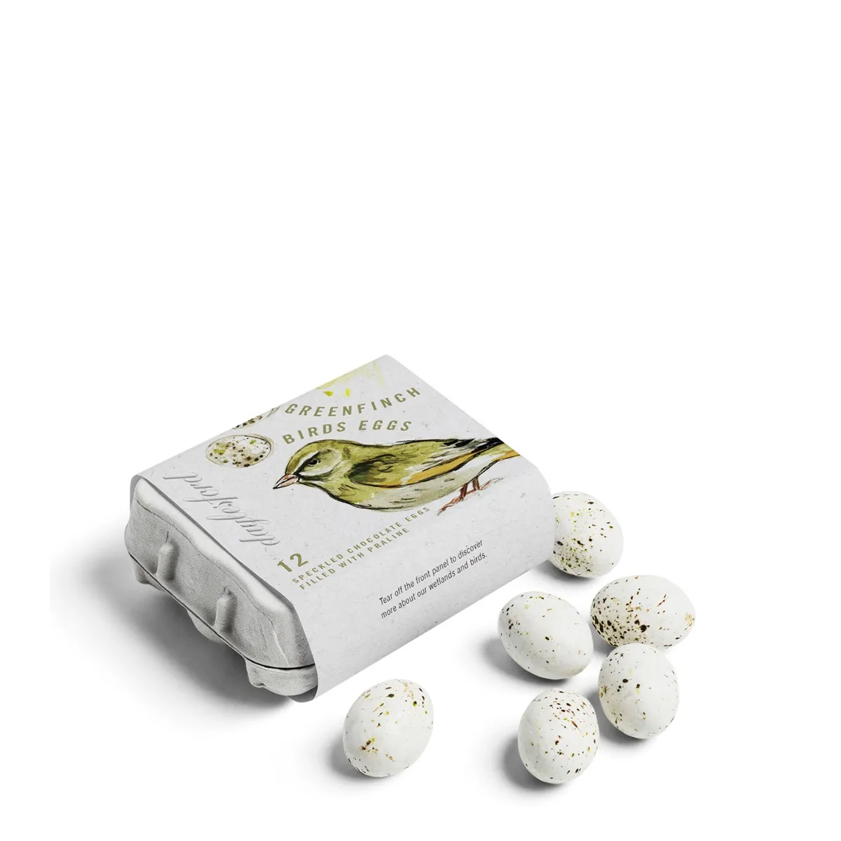 Chocolate Greenfinch Bird Eggs Filled With Smooth Praline 