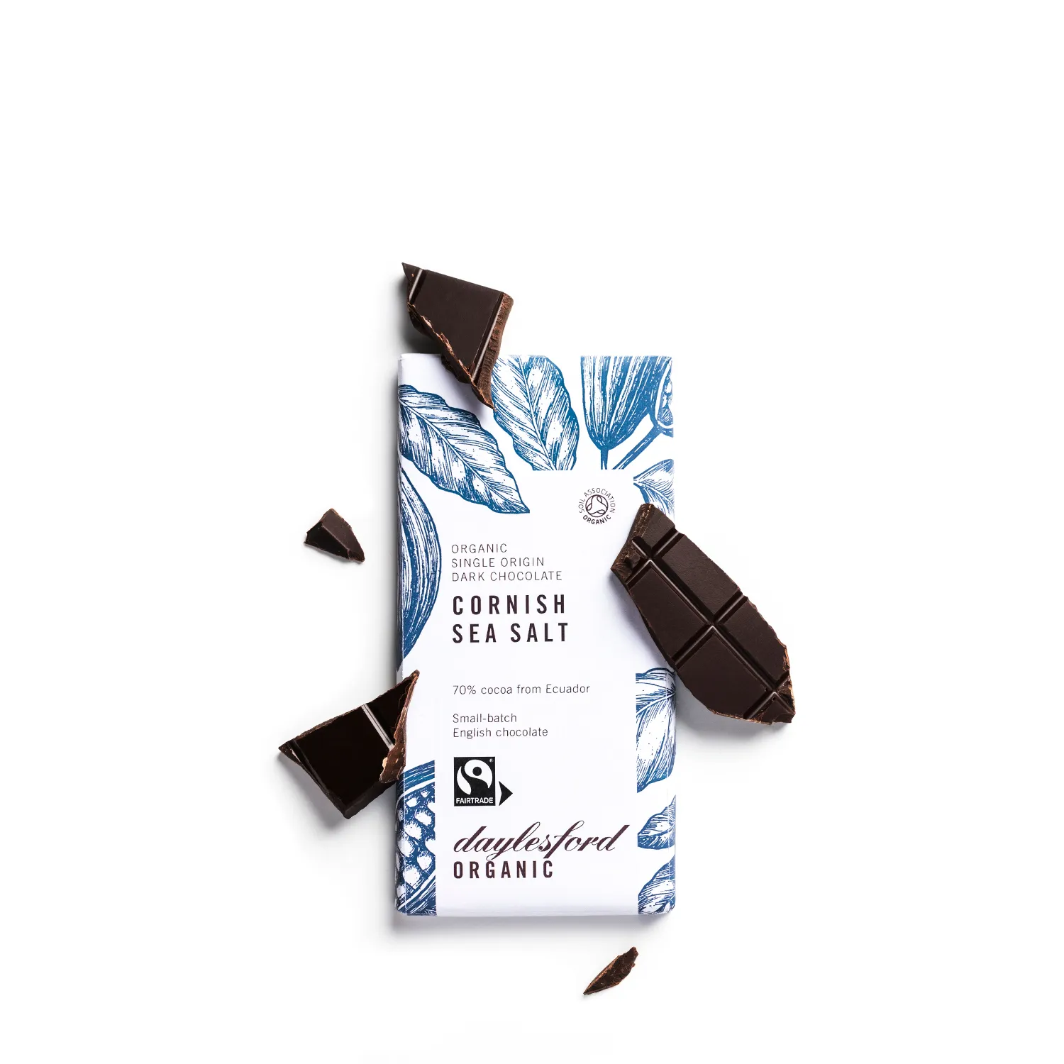 Single Origin Dark Chocolate Cornish Sea Salt Bar 