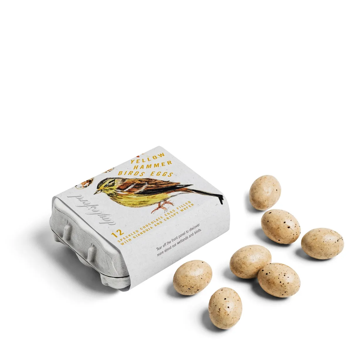 Chocolate Yellowhammer Bird Eggs filled with Gianduja and Crispy Wafer 