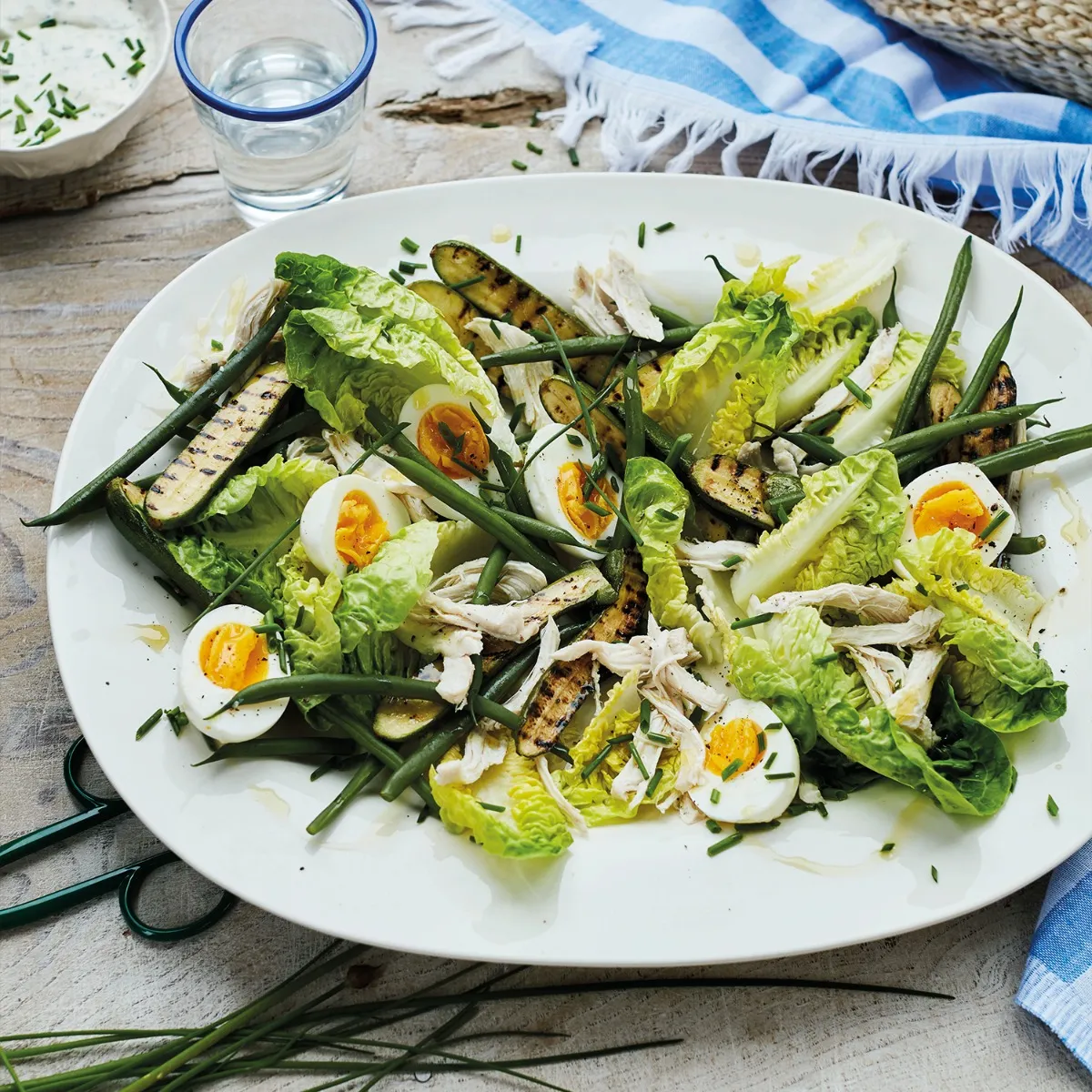 Chicken Salad with Charred Courgettes & Tarragon Yoghurt Dressing 