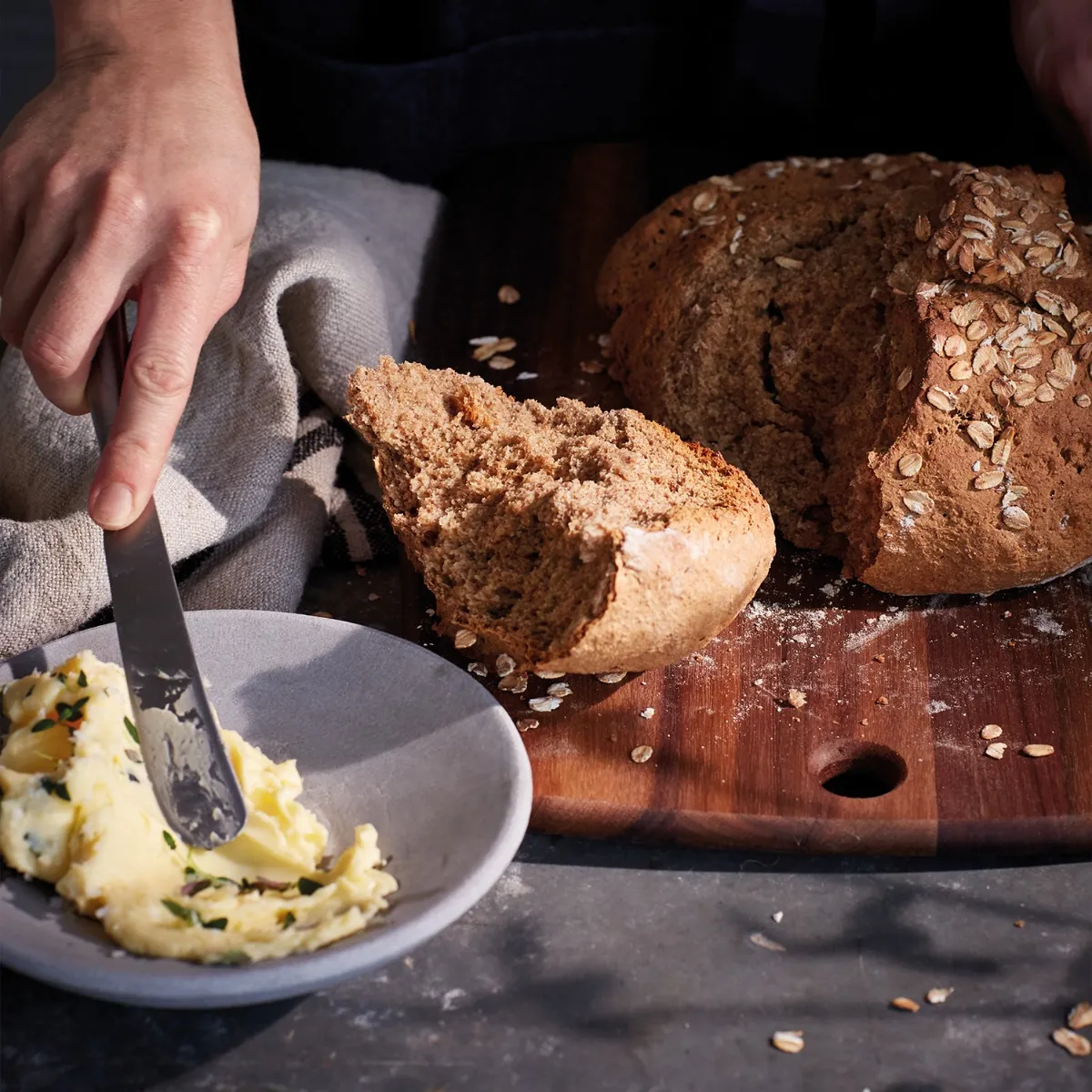 Traditional Soda Bread with Homemade Butter 