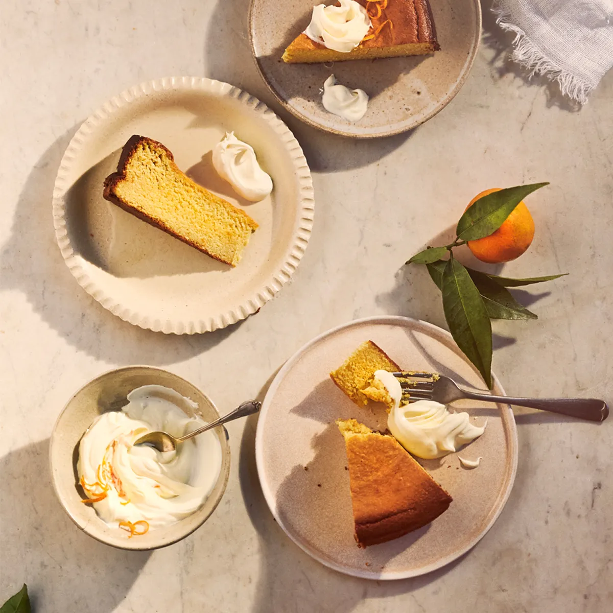 Whole citrus and almond cake with crÃ¨me fra?che 