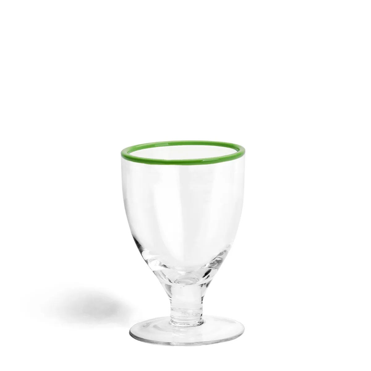 Idbury Wine Glass Green Rim 