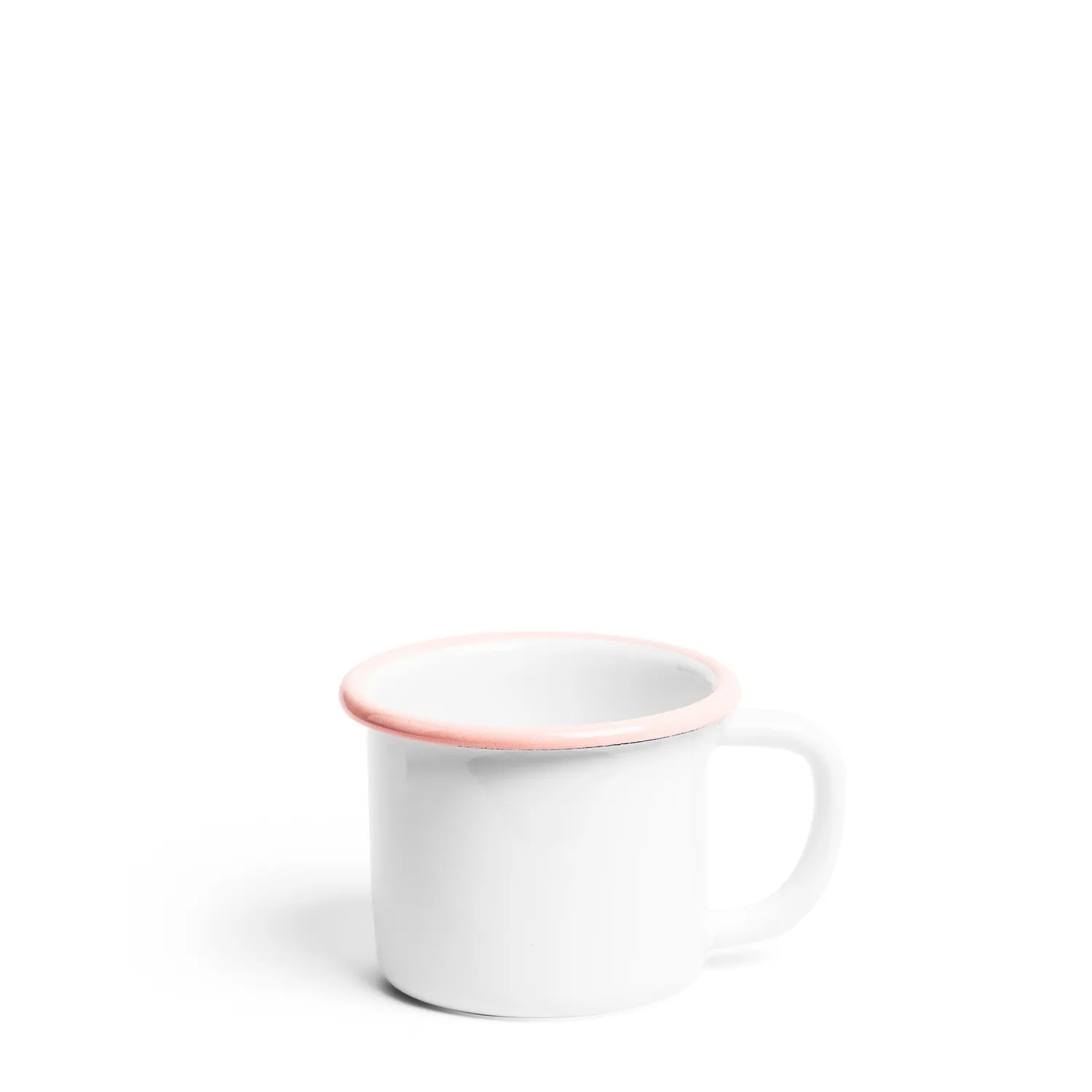 White & Pink Enamel Mug 