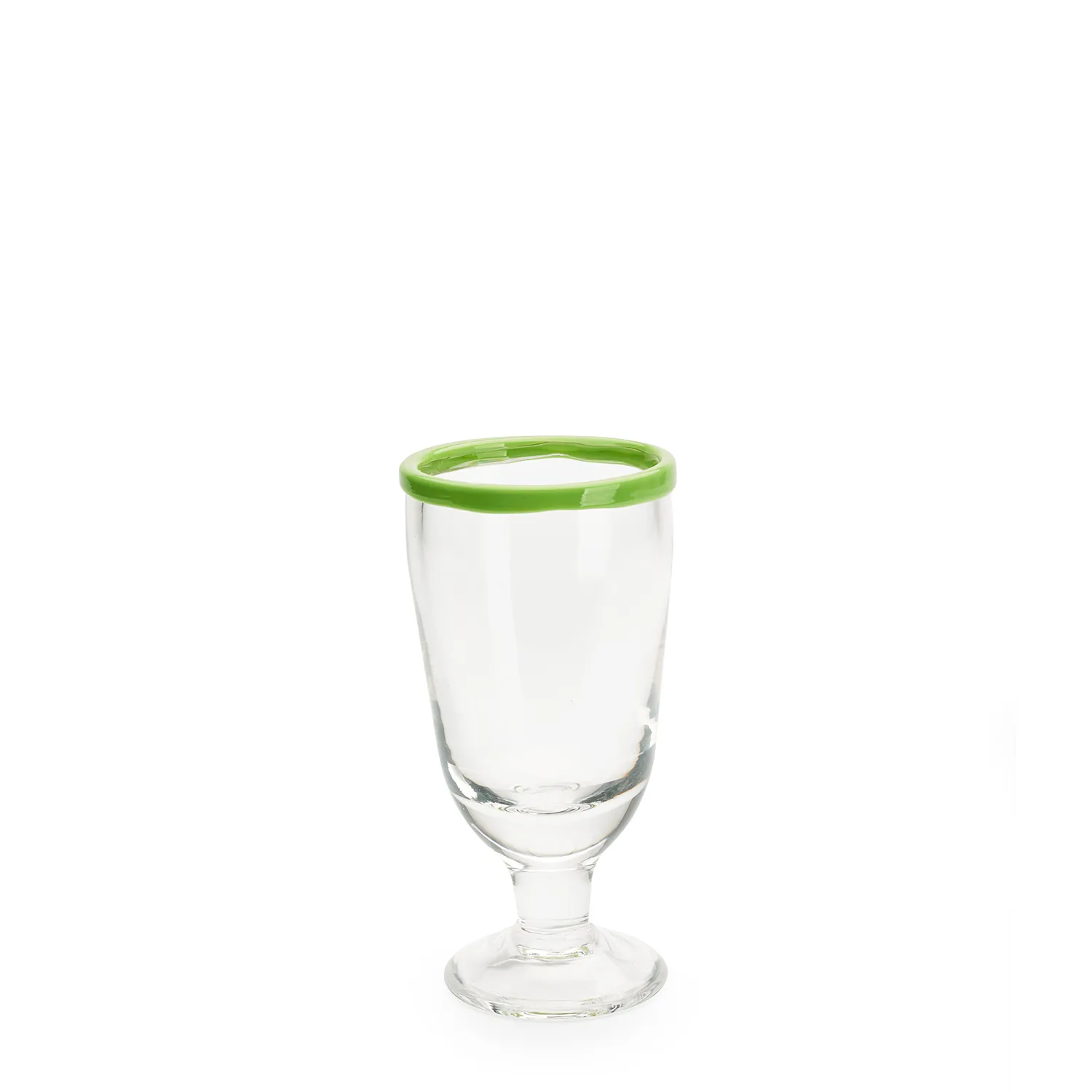 Ledbury Wine Glass Green Tipped 
