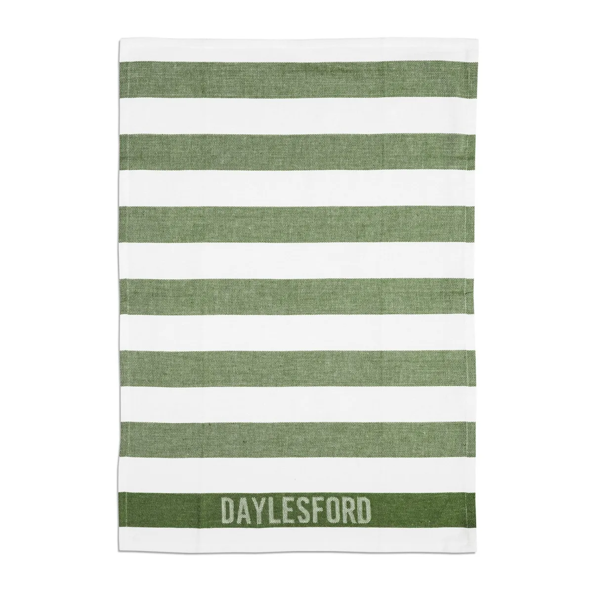 White & Green Stripe Tea Towel 