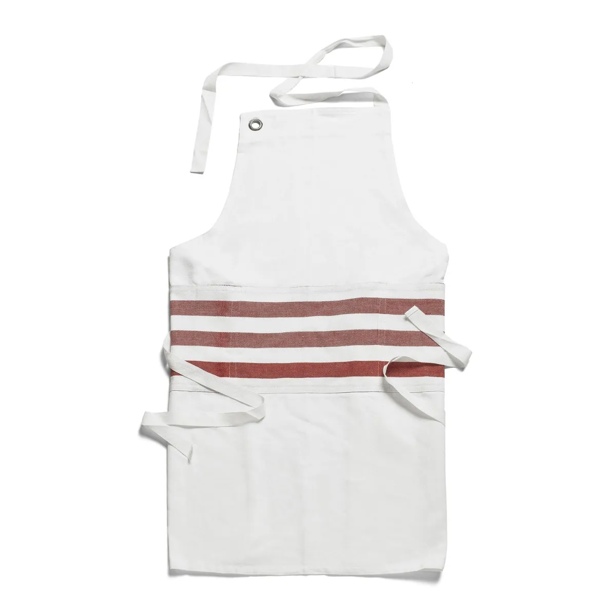 White & Red Stripe Apron 