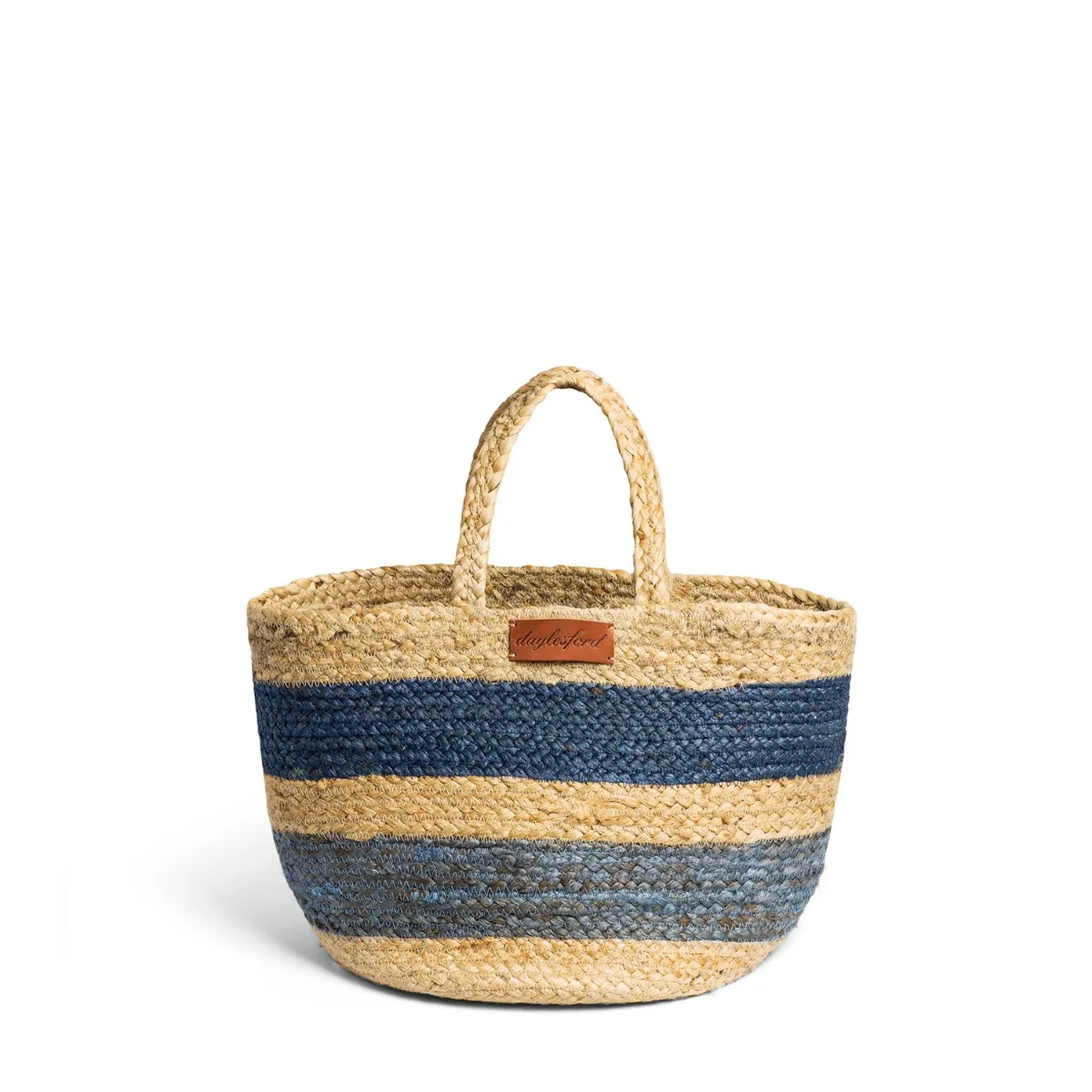 Wide Stripe Basket Bag Blue 