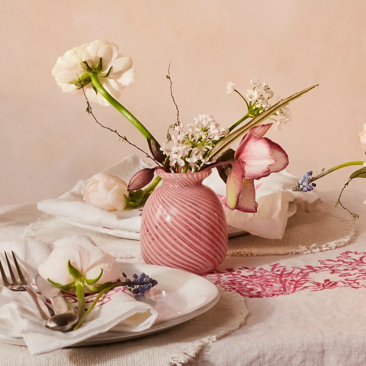 Miro Pink Spiral Stripe Vase