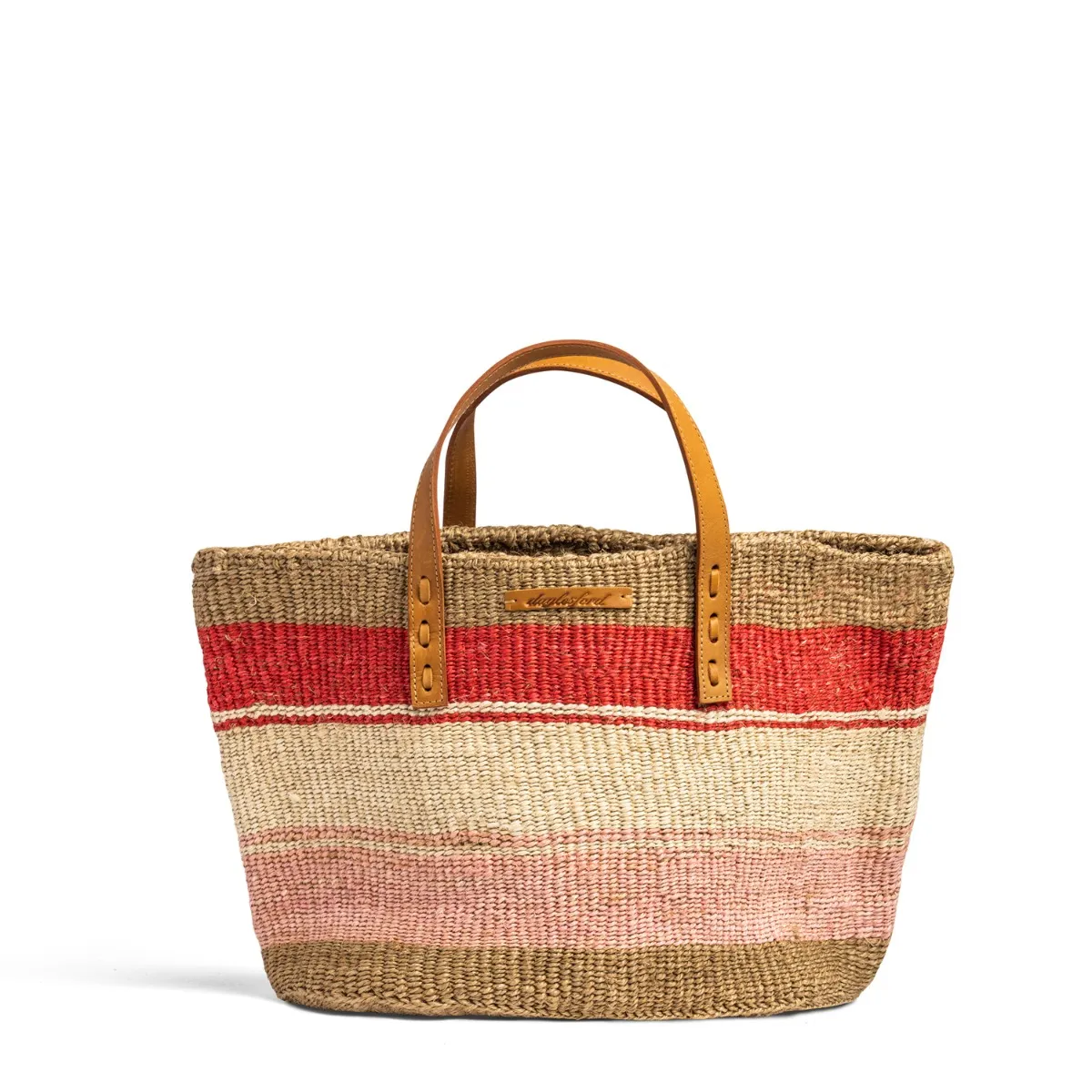 Natural Sisal Shopper Bag Pink 
