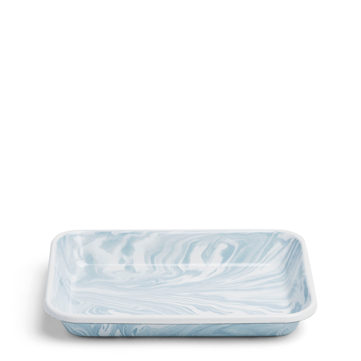 Marble Rectangular Dish Blue Enamel Large 
