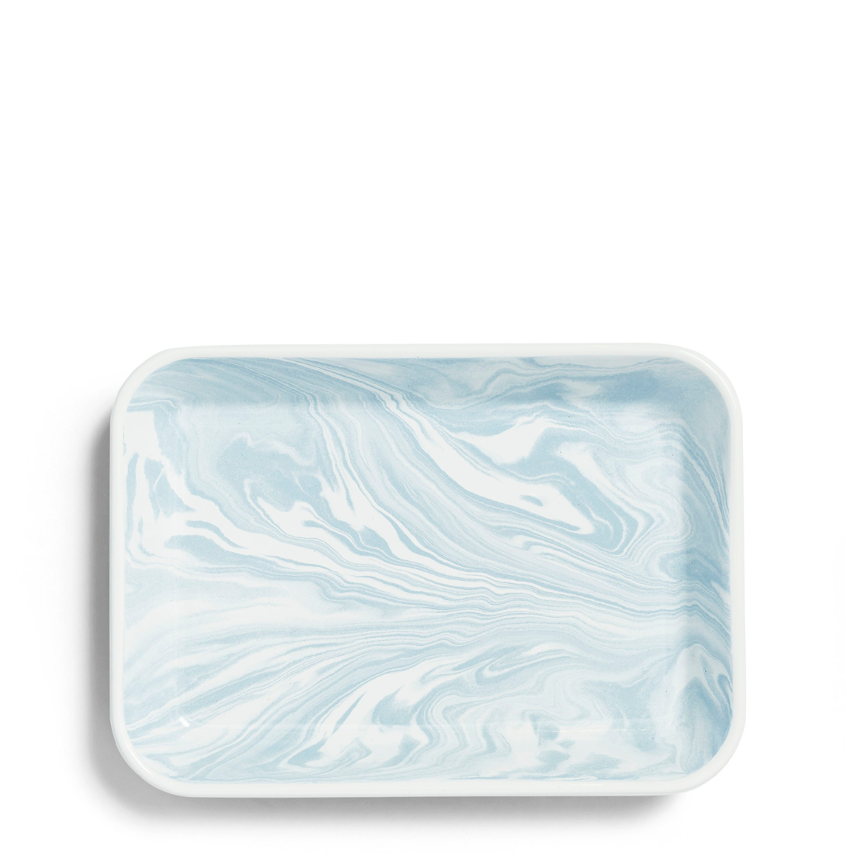 Marble Rectangular Dish Blue Enamel Large