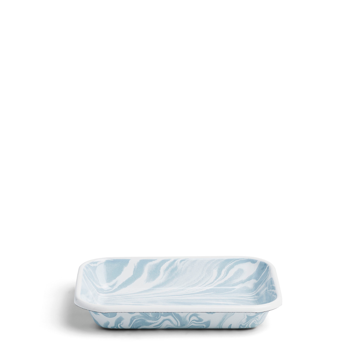 Marble Rectangular Dish Blue Enamel Small 