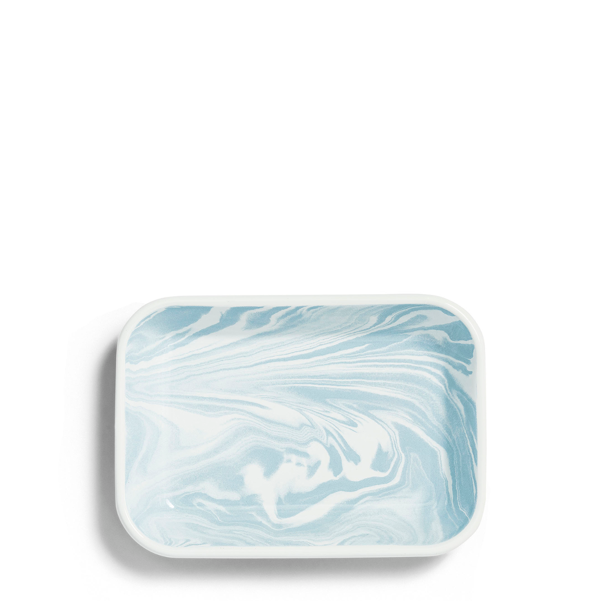 Marble Rectangular Dish Blue Enamel Small